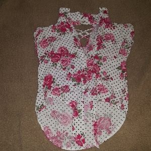 Floral polkadot shirt